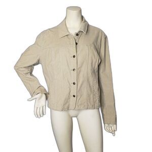 Vintage 90's Y2K A.M.I. Light Tan Cordoroy Jacket Womens Size XL